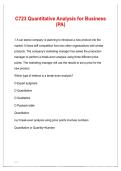 C723 Quantitative Analysis for Business PA 2025&sol;2026 with Solution