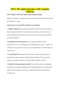 PSYC 387 sample Questions with Complete Solutions