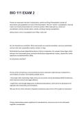 BIO 111 Exam 2 2025&sol;2026 with Solution