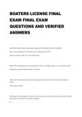 Boaters License Final Exam Questions and Verified Answers 2025&sol;2026 with Solution