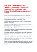 NSG 3180 Communication and Teamwork knowledge Check Exam Questions With Reviewed 100&percnt; Correct Detailed Answers Guaranteed Pass&excl;&excl;