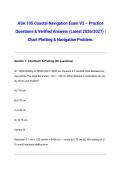 ASA 105 Coastal Navigation Exam V2 &ndash; Practice Questions & Verified Answers &lpar;Latest 2026&sol;2027&rpar; &vert; Chart Plotting & Navigation Problems