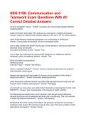 NSG 3180&colon; Communication and Teamwork Exam Questions With All Correct Detailed Answers