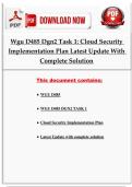 WGU D485 DGN2 TASK 1&colon; Cloud Security Implementation Plan Latest Update with complete solution