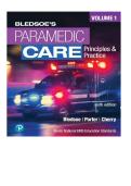 TEST BANK FOR Paramedic Care&colon; Principles and Practice&comma; Volume 1 6th Edition by Bryan Bledsoe&comma; Bob Porter&comma; Richard Cherry ISBN&colon;9780136895299 COMPLETE GUIDE ALL CHAPTERS COVERED 100&percnt; VERIFIED A&plus; GRADE ASSURED&excl;&excl;&excl;&excl;&excl; NEW LATEST UPDATE&excl;&excl;&excl;&excl;&excl;
