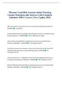 Missouri Lead Risk Assessor Initial Training License Questions and Answers with Complete Solutions 100&percnt; Correct &vert; New Update 2026