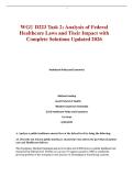 WGU D223 Task 2&colon; Analysis of Federal Healthcare Laws and Their Impact with Complete Solutions Updated 2026