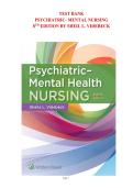 Psychiatric Mental Health Nursing 8th Edition Test Bank &ndash;All 24 Chapters  Complete Questions with Answers Study Guide