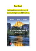 Test Bank for Auditing & Assurance Services A Systematic Approach 12th Edition by William F&period; Messier Jr&vert;Latest 2026