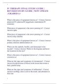 IV THERAPY EXMS WITH CORRECT QUESTIONS AND ANSWERS &vert; NEW UPDATE &vert; GRADED A&plus;