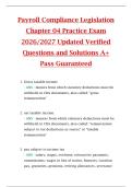 Payroll Compliance Legislation  Chapter 04 Practice Exam  2026&sol;2027 Updated Verified  Questions and Solutions A&plus;  Pass Guaranteed