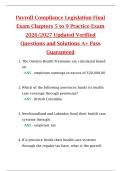 Payroll Compliance Legislation Final  Exam Chapters 5 to 9 Practice Exam  2026&sol;2027 Updated Verified  Questions and Solutions A&plus; Pass  Guaranteed