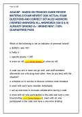 AGACNP - BASED ON FRANCES GUIDE REVIEW  MATERIALS EXAM NEWEST 2026 ACTUAL EXAM  QUESTIONS AND CORRECT DETAILED ANSWERS &lpar;VERIFIED ANSWERS&rpar; ALL ANSWERED &lbrace;530 Q & A&rcub;  ALREADY GRADED A&plus; &vert; BRAND NEW&excl; &vert; 100&percnt;  GUARANTEED PASS