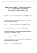 BIOLOGY 101- FINAL EXAM &vert; 86 QUESTIONS AND ANSWERS WITH COMPLETE SOLUTIONS &vert; LATEST UPDATE 2026