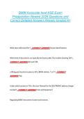 BMW Associate level ASE Exam  Preaparation Newest 2026 Questions and  Correct Detailed Answers Already Graded A&plus;