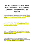 ATI Peds Proctored Exam 2026 &vert; Actual Exam Questions and Correct Answers &vert; Graded A&plus; &vert; Verified Answers &vert; Just Released