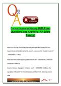 Cancer Immunotherapy &vert; 2026 Exam Questions and Answers &vert; Complete Q&A Guide for Medical Exams