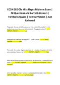ECON 202 Ole Miss Hayes Midterm Exam &vert; All Questions and Correct Answers &vert; Verified Answers &vert; Newest Version &vert; Just Released