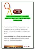 Cancer Immunotherapy &vert; 2026 Exam Questions with 100&percnt; Correct Answers &vert; Expanded Toxicology and Mechanism Guide