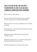 WGU C172 NETWORK AND SECURITY FOUNDATIONS PA AND OA EXAM 2026 COMPLETE QUESTIONS WITH ANSWERS