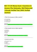 BIO 172 UH Manoa Exam 2 Questions &  Answers Plus Rationales&comma; Well Elaborated  &vert; Already Verified Test &vert;100&percnt; Verified  solutions 