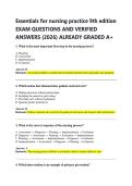 Essentials for nursing practice 9th edition  EXAM QUESTIONS AND VERIFIED  ANSWERS &lpar;2026&rpar; ALREADY GRADED A&plus;