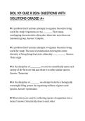 BIOL 101 QUIZ 8 2026 QUESTIONS WITH SOLUTIONS GRADED A&plus;