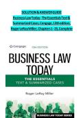 Solution and Answer Guide for Business Law Today - The Essentials Text & Summarized Cases&comma; Cengage&comma; 13th Edition&comma; by Roger LeRoy Miller&comma; Verified Chapters 1 - 25&comma; Complete Newest Version