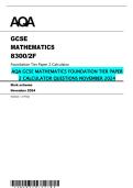 AQA GCSE MATHEMATICS FOUNDATION TIER PAPER  2 CALCULATOR QUESTIONS NOVEMBER 2024 