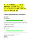 Maryville NURS 620 Adult 1 EXAM 1  &lpar;COMPLETE ANSWERS elaborations&rpar;  answers Plus Answers 100&percnt; satisfaction  guarantee 2026 UPDATE 