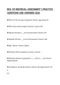 BIOL 101 INDIVIDUAL ASSIGNMENT 3 PRACTICE QUESTIONS AND ANSWERS 2026