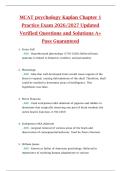 MCAT psychology Kaplan Chapter 1  Practice Exam 2026&sol;2027 Updated  Verified Questions and Solutions A&plus;  Pass Guaranteed