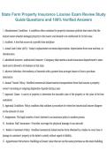 State Farm Property Insurance License Exam &ndash; 2026&sol;2027 &vert; Review Study Guide Questions with 100&percnt; Verified Answers