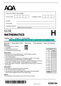 AQA GCSE MATHEMATICS PAPER 3 QUESTION NOVEMBER 2024 