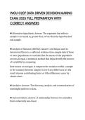WGU C207 DATA DRIVEN DECISION MAKING EXAM 2026 FULL PREPARATION WITH CORRECT ANSWERS