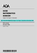 AQA GCSE MATHEMATICS Higher Tier Paper 2 Questions November 2024