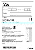 AQA GCSE MATHEMATICS HIGHER TIER PAPER 1 NON-CALCULATOR QUESTIONS NOVEMBER 2024 