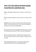 WGU C207 DATA-DRIVEN DECISION MAKING EXAM PRACTICE QUESTIONS 2026