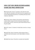 WGU C207 DATA DRIVEN DECISION MAKING EXAMS 2026 FINAL REVIEW EXAM