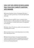 WGU C207 DATA DRIVEN DECISION MAKING FINAL EXAM 2026 COMPLETE QUESTIONS WITH ANSWERS