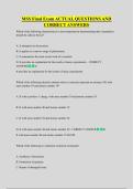 MSS Final Exam ACTUAL QUESTIONS AND  CORRECT ANSWERS