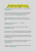 MSS Final Exam UPDATED ACTUAL  QUESTIONS AND CORRECT ANSWERS