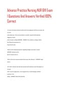 Advance Practice Nursing NUR 6111 Exam   1 Questions And Answers Verified 100&percnt;  Correct 