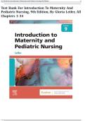 Test Bank For Introduction To Maternity And Pediatric Nursing 9th Edition By Gloria Leifer Chapter 1-34 Newest Version 2026
