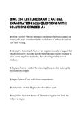 BIOL 204 LECTURE EXAM 2 ACTUAL EXAMINATION 2026 QUESTIONS WITH SOLUTIONS GRADED A&plus;