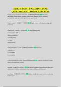 NUR 215 Exam 1 UPDATED ACTUAL  QUESTIONS AND CORRECT ANSWERS