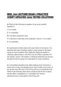 BIOL 204 LECTURE EXAM 2 PRACTICE SCRIPT UPDATED 2026 TESTED SOLUTIONS