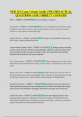 NUR 215 Exam 1 Study Guide UPDATED ACTUAL  QUESTIONS AND CORRECT ANSWERS