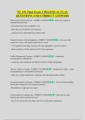 NU 470 Final Exam UPDATED ACTUAL  QUESTIONS AND CORRECT ANSWERS