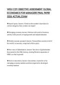 WGU C211 OBJECTIVE ASSESSMENT GLOBAL ECONOMICS FOR MANAGERS FINAL PAPER 2026 ACTUAL EXAM